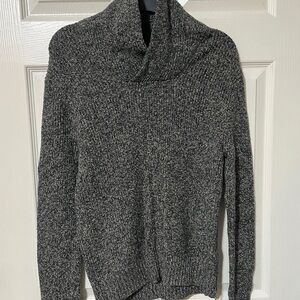 American Eagle Outfitters Charcoal Shawl Collared Sweater with Wool